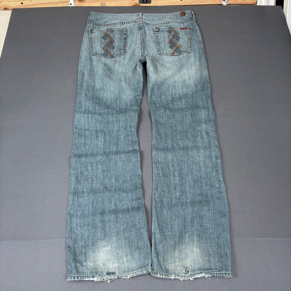 VTG 7 For All Mankind Bootcut Light Wash Jeans Men's Size 34x32 "A"Pocket USA